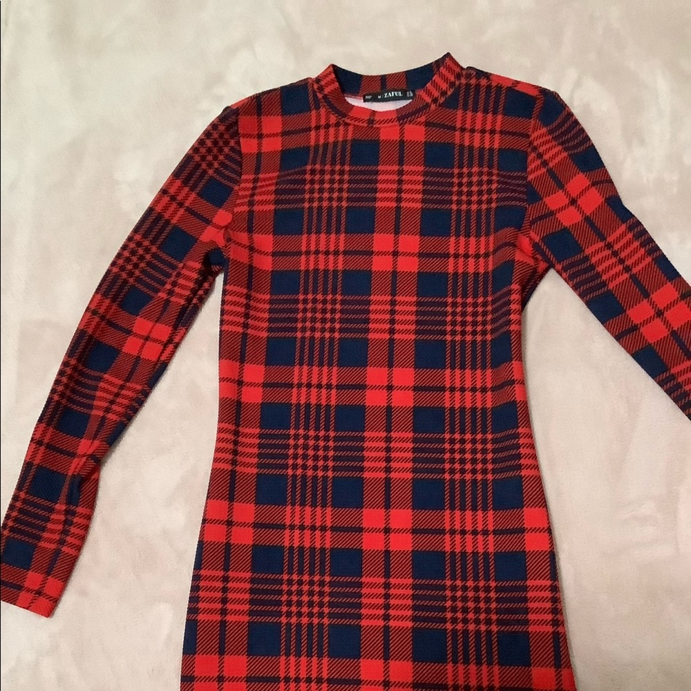 Red and blue dress
